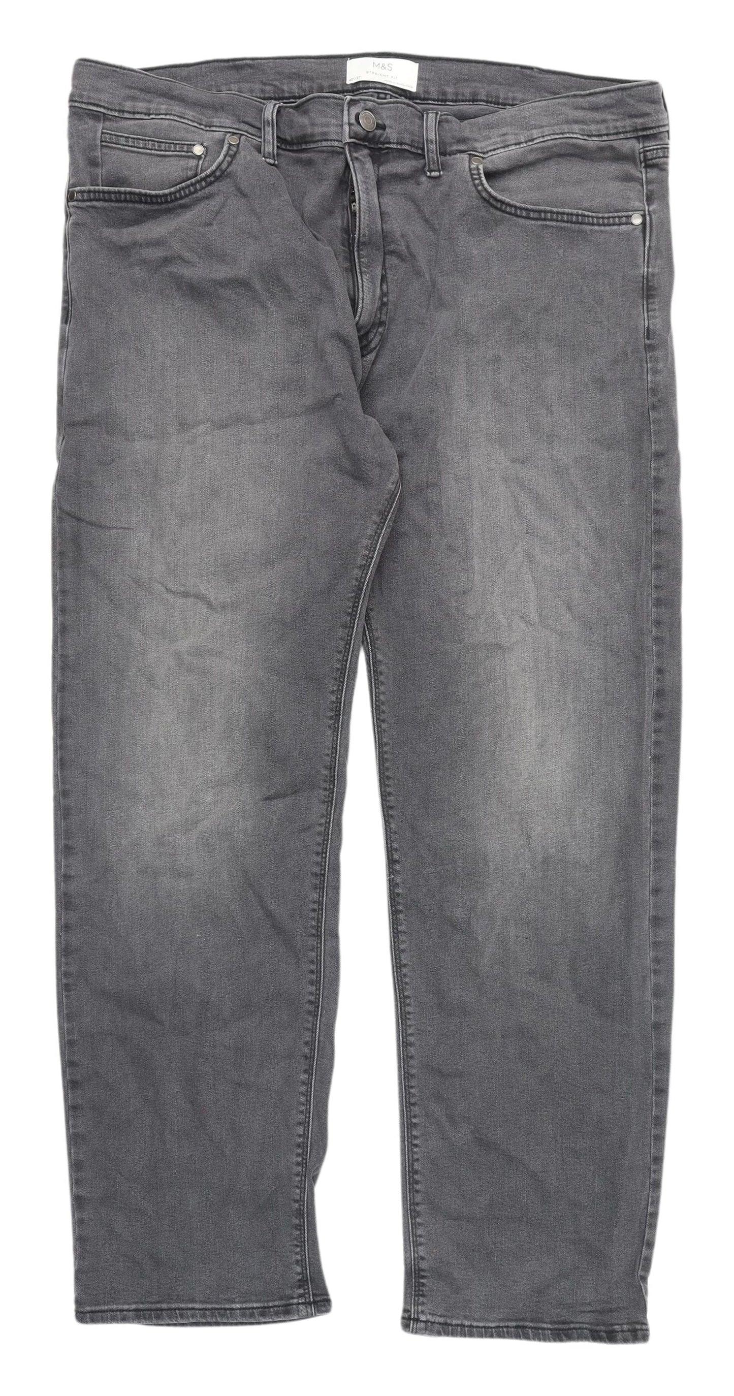 Marks and Spencer Men's Grey Straight Jeans, Size L