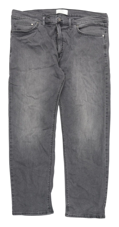 Marks and Spencer Men's Grey Straight Jeans, Size L