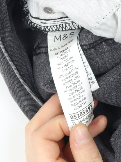Marks and Spencer Men's Grey Straight Jeans, Size L