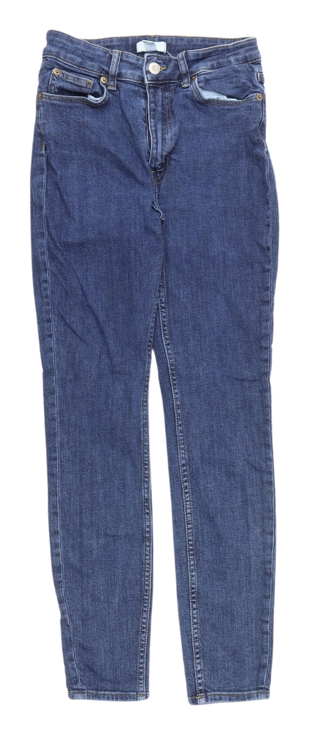 Womens UK Size 10 H&M Regular Fit Skinny Blue Jeans