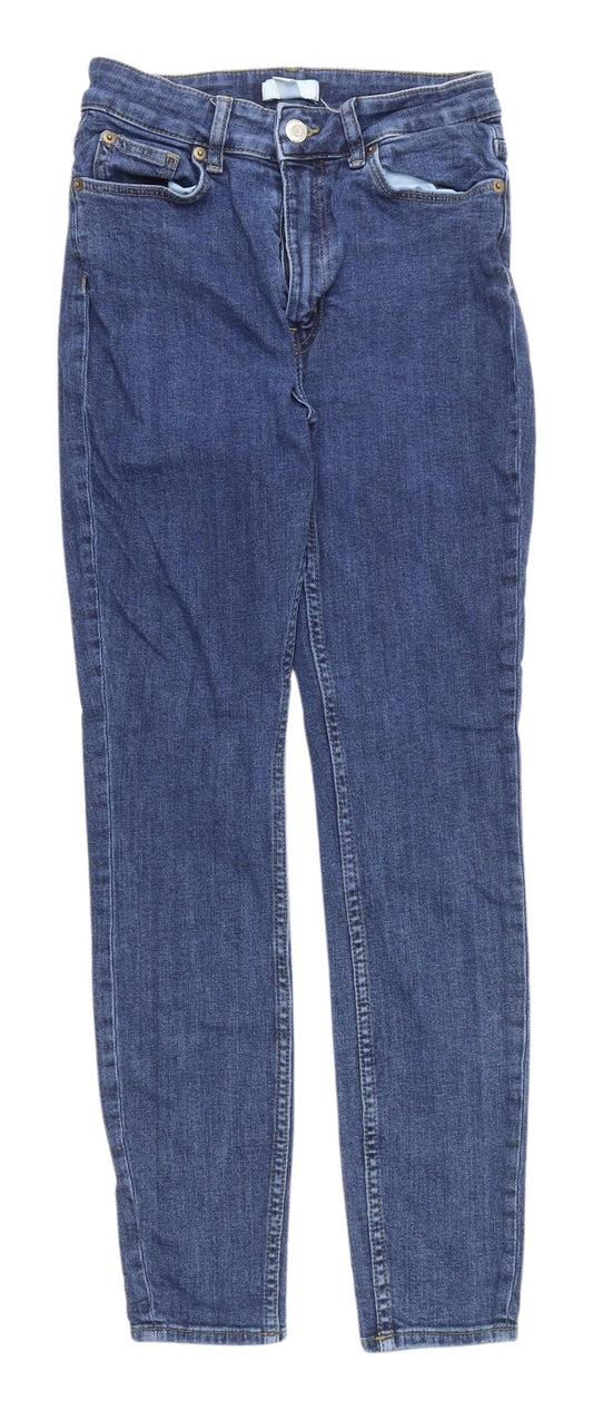 Womens UK Size 10 H&M Regular Fit Skinny Blue Jeans