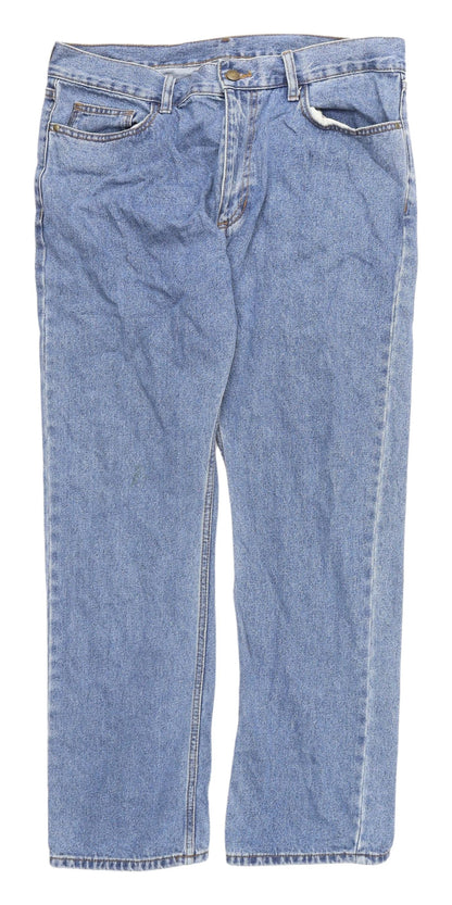 Marks & Spencer Men's Blue Straight-Leg Jeans