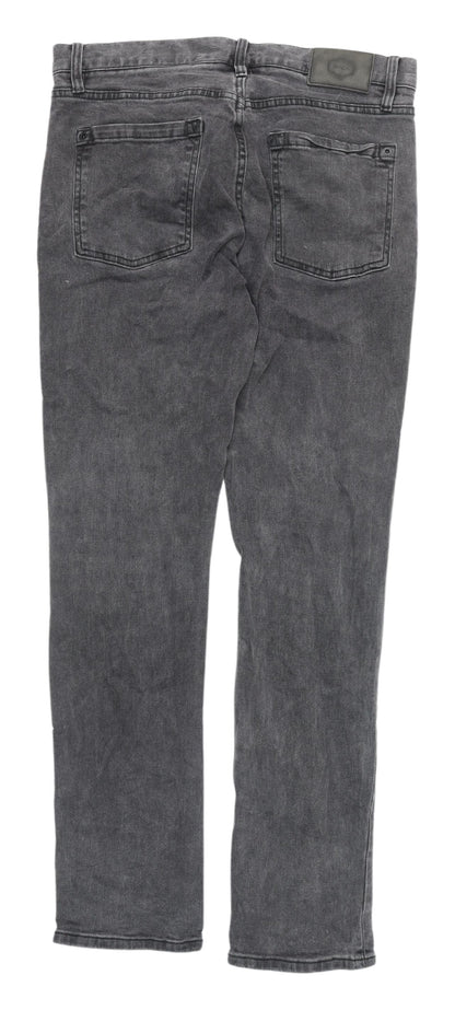 Mens UK Size 10 RVCA Regular Fit Straight Grey Jeans