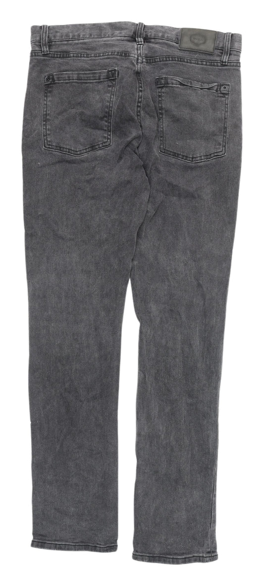Mens UK Size 10 RVCA Regular Fit Straight Grey Jeans