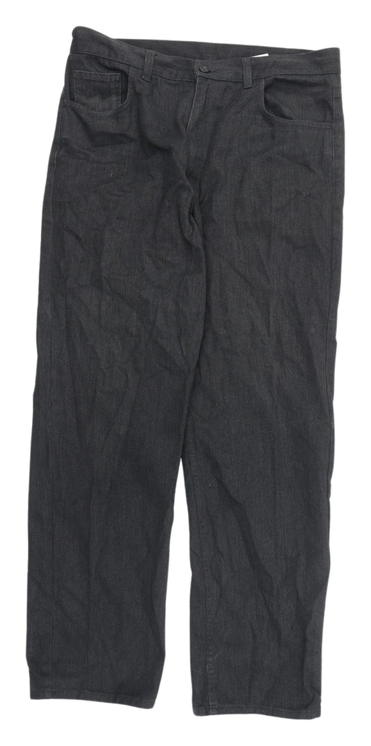 Next Men's Black Relaxed Fit Trousers Size 36