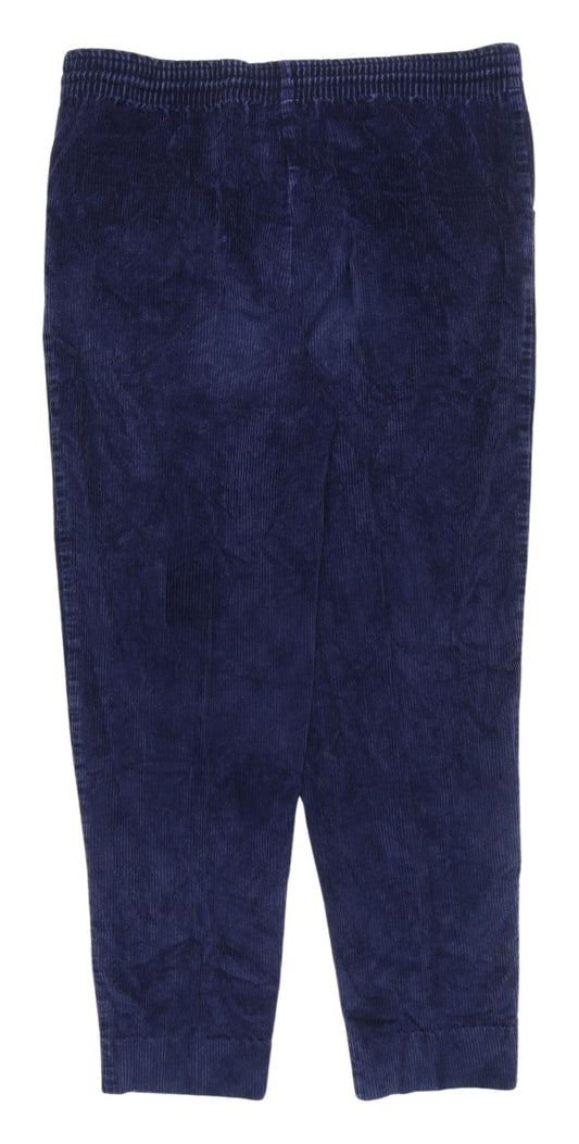 St Michael Women’s Blue Corduroy Cropped Trousers Size 12