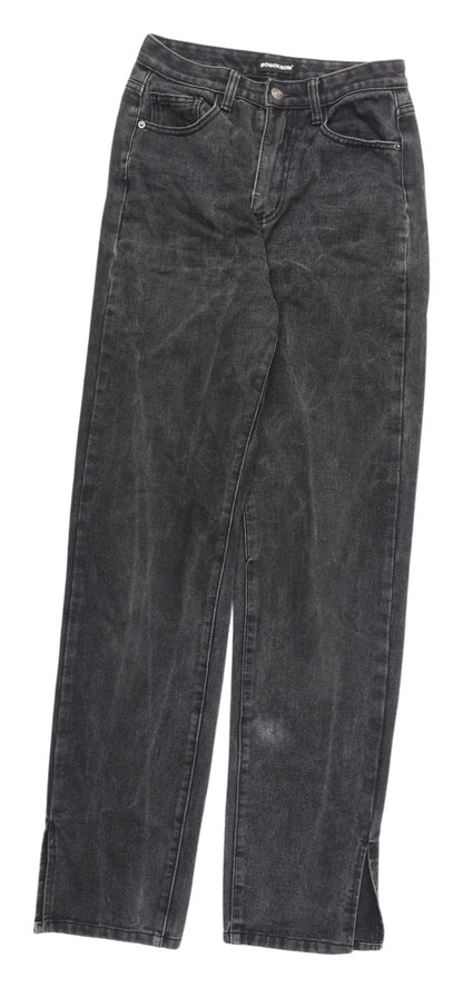 Momokrom Women's Black Straight Jeans, Size 8
