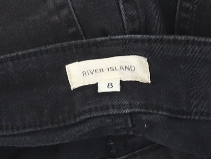 River Island Women's Black High Rise Denim Shorts