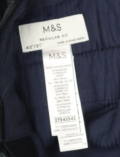 Marks and Spencer Men's Dark Charcoal Corduroy Trousers