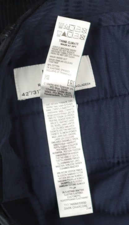 Marks and Spencer Men's Dark Charcoal Corduroy Trousers