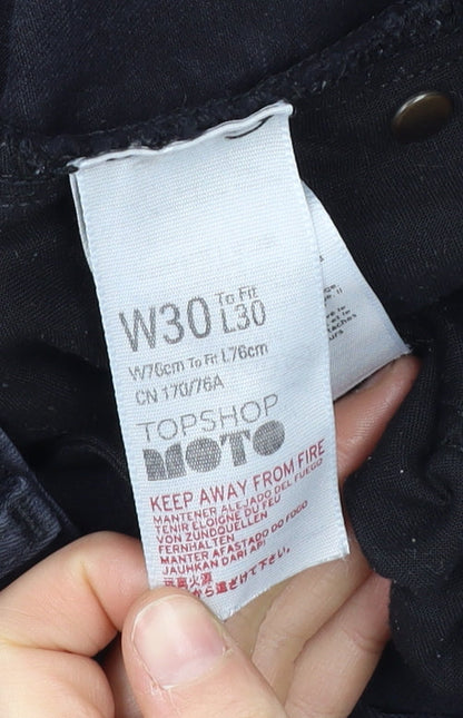 Topshop Women's Black Straight Jeans Size 30 Slim Fit