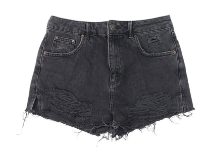 Topshop Women’s Black Cut-Off Denim Shorts Size 10