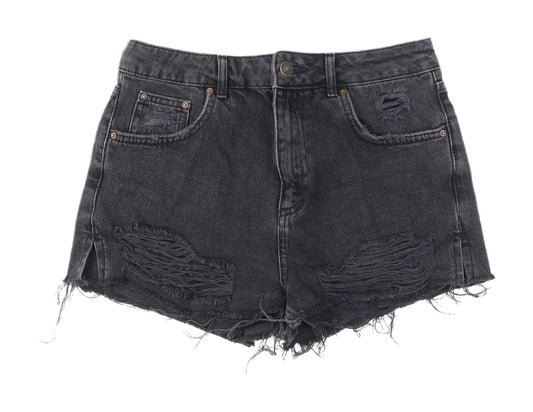 Topshop Women’s Black Cut-Off Denim Shorts Size 10