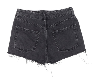 Topshop Women’s Black Cut-Off Denim Shorts Size 10