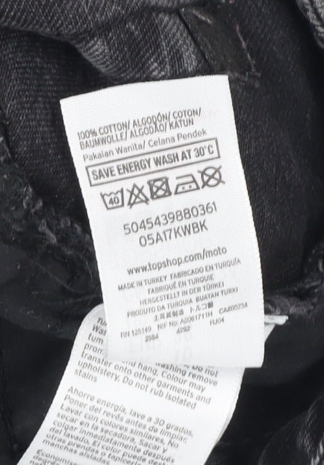 Topshop Women’s Black Cut-Off Denim Shorts Size 10