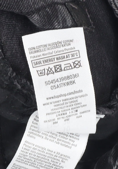 Topshop Women’s Black Cut-Off Denim Shorts Size 10