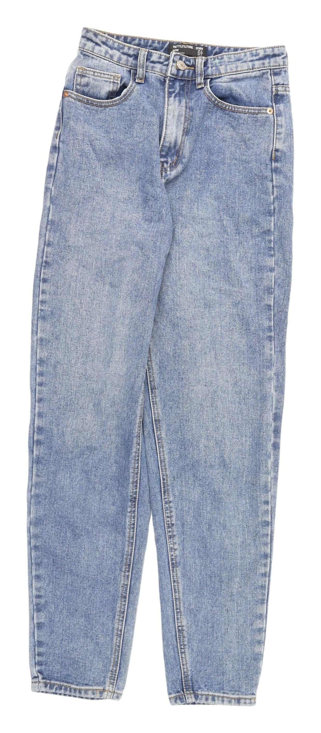 PrettyLittleThing Women's Blue Mom Jeans, Size 6