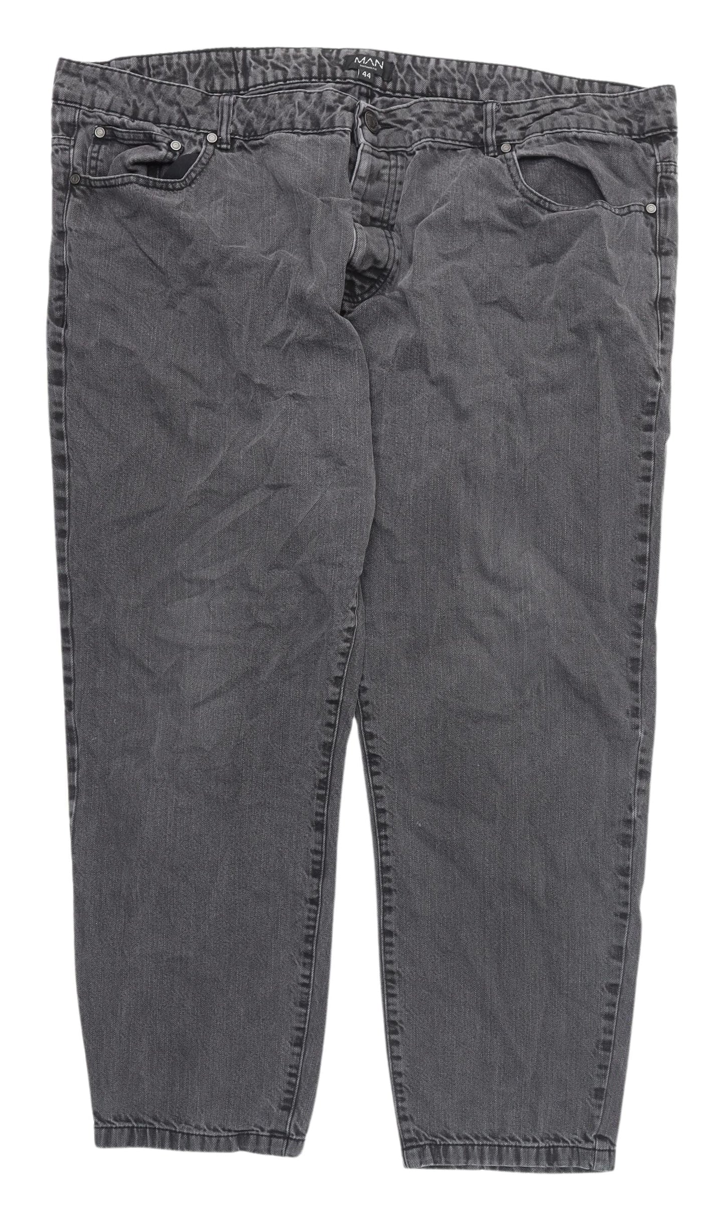 boohooMAN Grey Straight Jeans - Size L