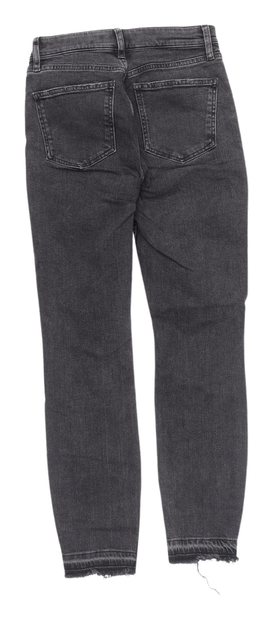 River Island Womens Black Embroidered Skinny Jeans Size 8