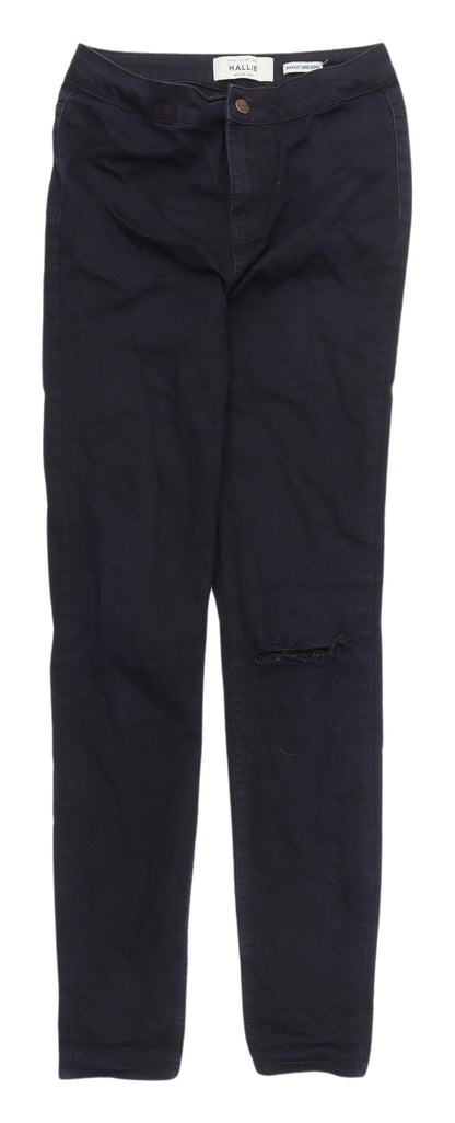 New Look Women's Black Skinny Jeans - Size S, Distressed Tall