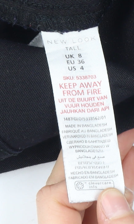 New Look Women's Black Skinny Jeans - Size S, Distressed Tall