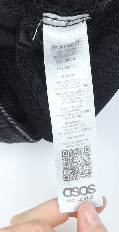 ASOS Men's Black Skinny Jeans, Size 30 Regular Fit