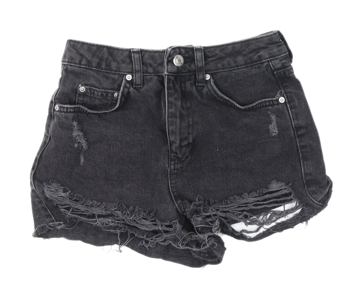 Topshop Women’s Black High-Rise Cut-Off Shorts