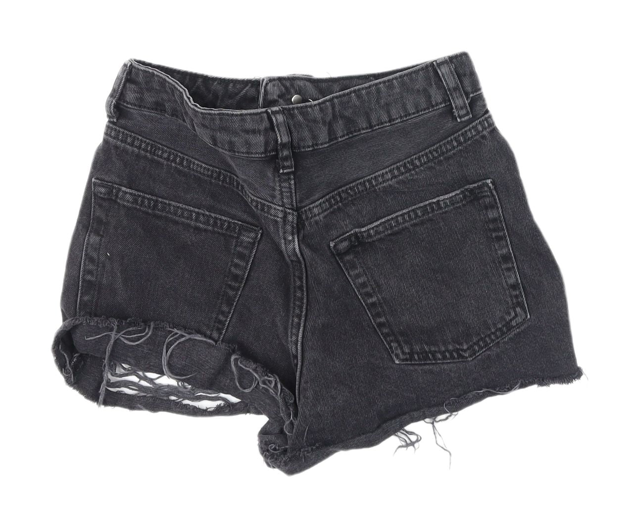 Topshop Women’s Black High-Rise Cut-Off Shorts