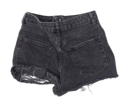 Topshop Women’s Black High-Rise Cut-Off Shorts