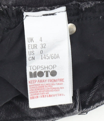 Topshop Women’s Black High-Rise Cut-Off Shorts