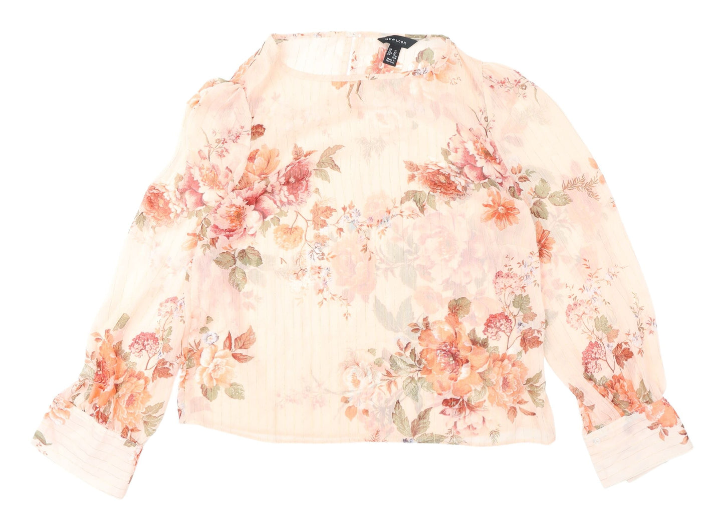 New Look Women's Floral Blouse, Size 14, Multicoloured Chiffon