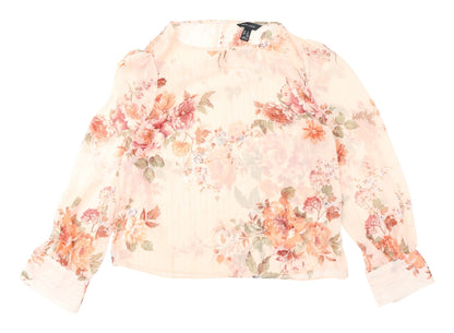 New Look Women's Floral Blouse, Size 14, Multicoloured Chiffon