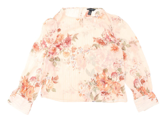 New Look Women's Floral Blouse, Size 14, Multicoloured Chiffon