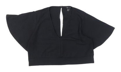 Womens UK Size 18 New Look Black Cropped Blouse