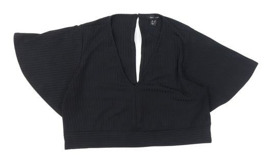 Womens UK Size 18 New Look Black Cropped Blouse