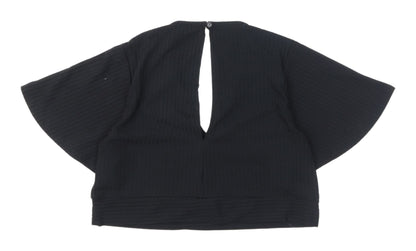 Womens UK Size 18 New Look Black Cropped Blouse