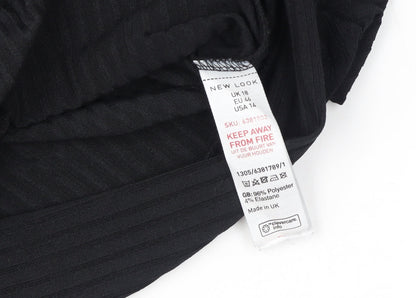 Womens UK Size 18 New Look Black Cropped Blouse