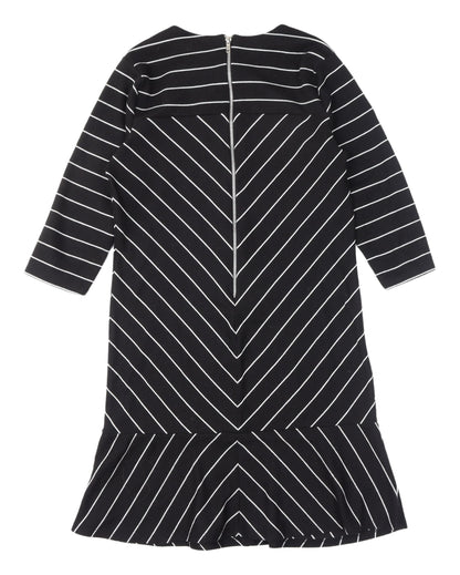 Therapy Black Striped Shift Dress Women Size 10