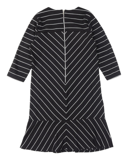 Therapy Black Striped Shift Dress Women Size 10
