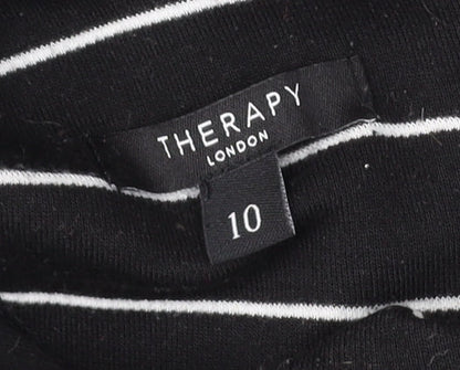 Therapy Black Striped Shift Dress Women Size 10