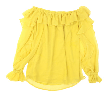 Womens UK Size 8 River Island Yellow Tunic Blouse