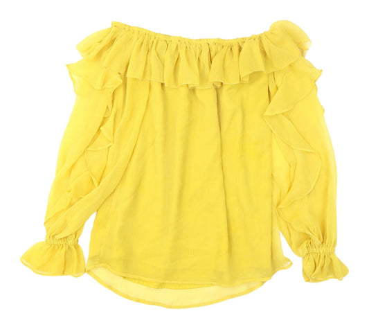 Womens UK Size 8 River Island Yellow Tunic Blouse