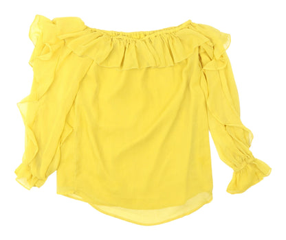 Womens UK Size 8 River Island Yellow Tunic Blouse