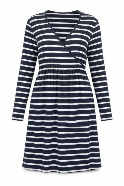 La Redoute Women’s Blue Striped Wrap Dress, Size 6