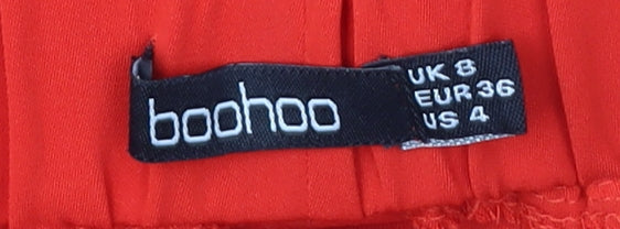 Boohoo Women's Red Ruffle Shorts UK 8