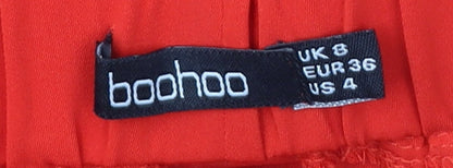 Boohoo Women's Red Ruffle Shorts UK 8