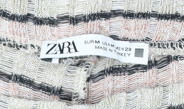 Womens UK Size M Zara Relaxed Fit  Multicoloured Trousers