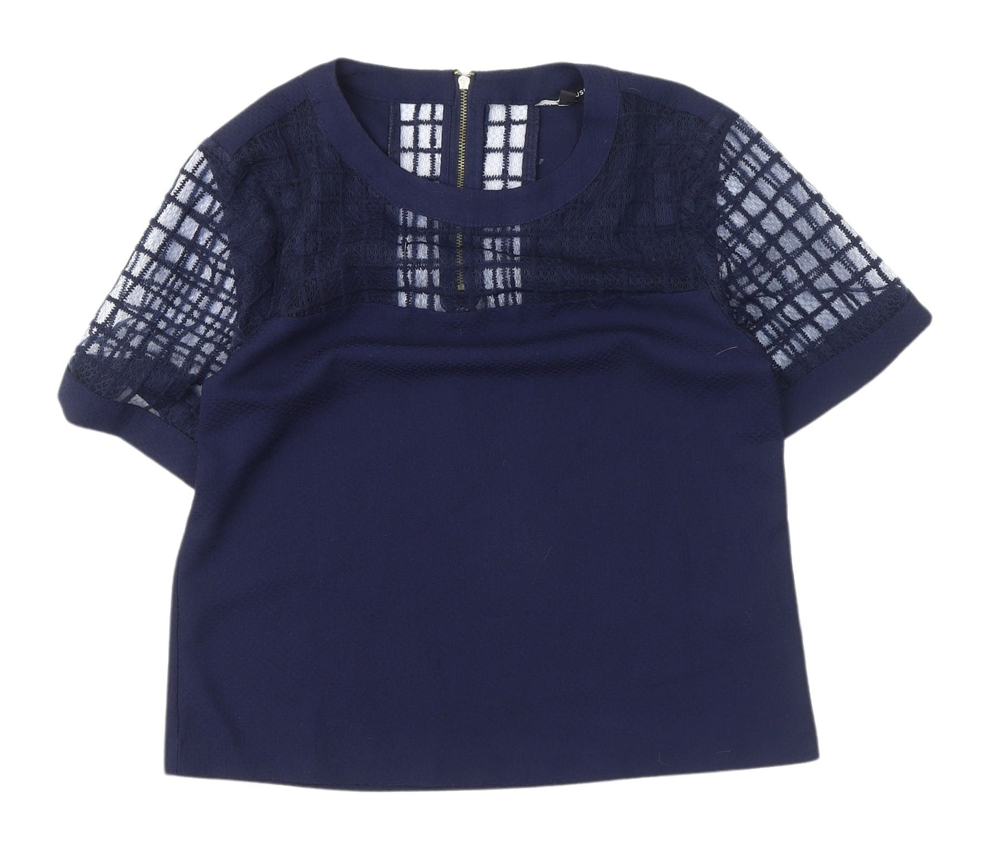 Womens UK Size 10 Warehouse Blue Basic Blouse
