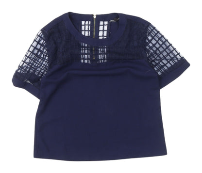 Womens UK Size 10 Warehouse Blue Basic Blouse