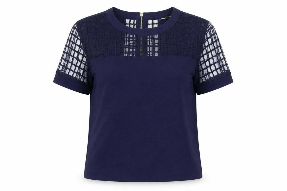 Womens UK Size 10 Warehouse Blue Basic Blouse